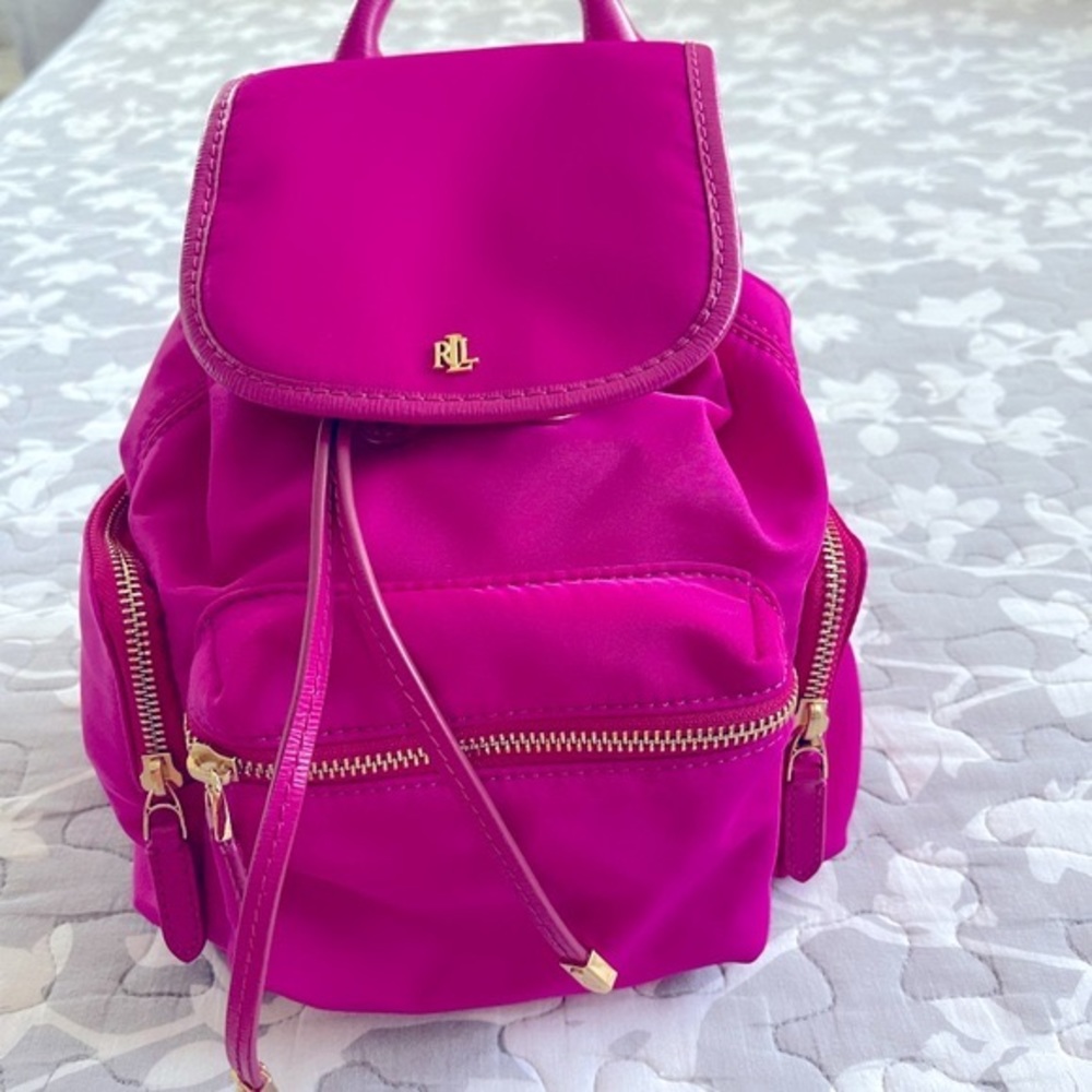 Ralph Lauren Nylon Kelly Small Backpack | Color Hot Pink